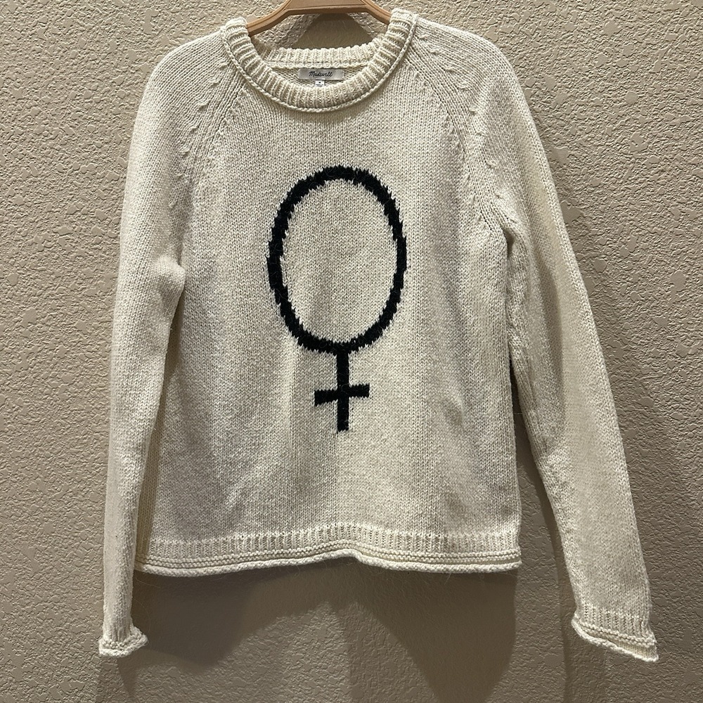 Madewell x Girls Inc. Female Symbol Keaton Pullover Sweater Size M Alpaca